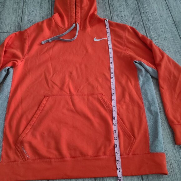 Nike Therma-Fit Hoodie Sweatshirt Orange Gray XL Men's - Picture 6 of 11